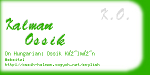 kalman ossik business card